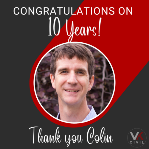 10 yr Colin F picture of Colin F with text congratulating him on ten years