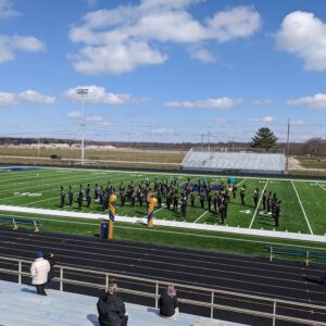 marching band on a football field