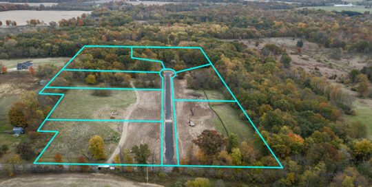 aerial image of lot lines for Boulder View site condo