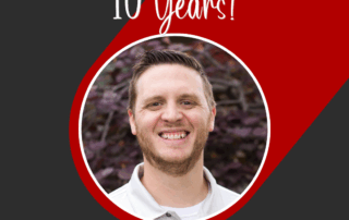 10 year work anniversary for Aaron
